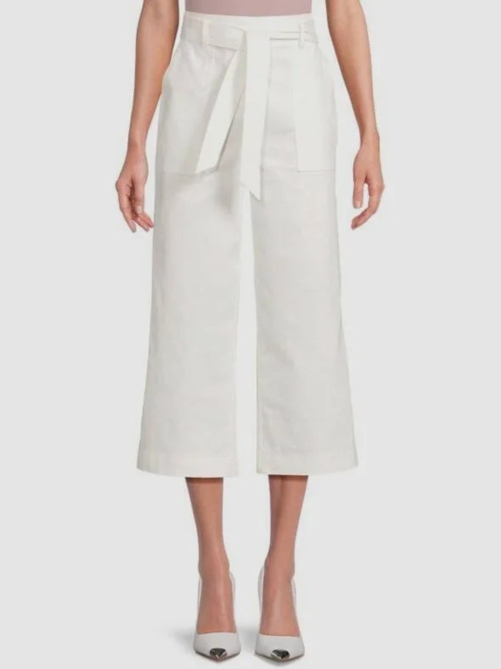 Calvin Klein Women's Wide Leg Mid-Rise Cropped Pants